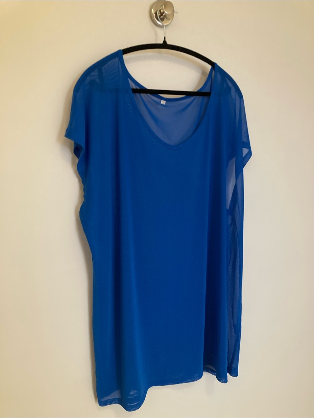 3X Sheer Blue Women’s Swim Cover-Up Dress